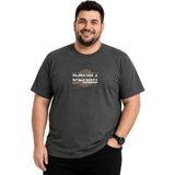 Battal Moda Erkek Büyük Beden Antrasit Bisiklet Yaka Kısa Kollu Denim Tişört 3xl-4xl-5xl-6xl