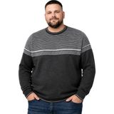 Battal Moda Erkek Büyük Beden Antrasit Bisiklet Yaka Ufuk Triko Kazak 5xl-6xl-7xl-8xl