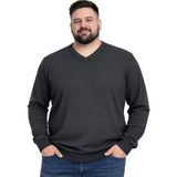 Battal Moda Erkek Büyük Beden Antrasit V Yaka Triko Kazak 3xl-4xl-5xl-6xl
