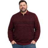 Battal Moda Erkek Büyük Beden Bordo Atlas Polo Yaka Fermuarlı Triko Kazak 5xl-6xl-7xl-8xl