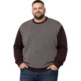 Battal Moda Erkek Büyük Beden Bordo Bisiklet Yaka Motif Triko Kazak 3xl-4xl-5xl-6xl