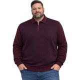 Battal Moda Erkek Büyük Beden Bordo Polo Yaka Fermuarlı Triko Kazak 5xl-6xl-7xl-8xl