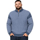 Battal Moda Erkek Büyük Beden Havacı Hattush Fermuarlı Dik Yaka Desenli Triko Kazak 3xl-4xl-5xl-6xl
