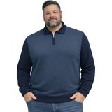 Battal Moda Erkek Büyük Beden Lacivert Polo Yaka Fermuarlı Triko Kazak 5xl-6xl-7xl-8xl