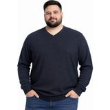 Battal Moda Erkek Büyük Beden Lacivert V Yaka Triko Kazak 3xl-4xl-5xl-6xl