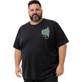 Battal Moda Erkek Büyük Beden Siyah Bisiklet Yaka Kısa Kollu Pragt Tişört 5xl-6xl-7xl-8xl