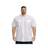 BattalModa Erkek Büyük Beden Beyaz Çift Cepli Kısa Kollu Gömlek 3XL-4XL-5XL-6XL-7XL-8XL