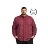 BattalModa Erkek Büyük Beden Bordo Uzun Kollu Gömlek 3XL-4XL-5XL-6XL