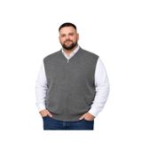 BattalModa Erkek Büyük Beden Füme Hattush Cepli Fermuarlı Yelek 5XL-6XL-7XL-8XL