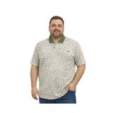 BattalModa Erkek Büyük Beden Haki Polo Yaka Mikro Desenli Kısa Kollu Tişört 3XL-4XL-5XL-6XL