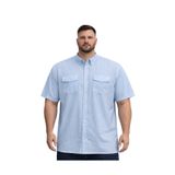 BattalModa Erkek Büyük Beden Havacı Çift Cepli Kısa Kollu Gömlek 3XL-4XL-5XL-6XL-7XL-8XL