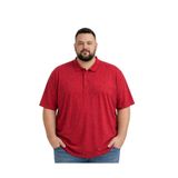 BattalModa Erkek Büyük Beden Kırmızı Polo Yaka Kısa Kollu Leaf Tişört 3XL-4XL-5XL-6XL