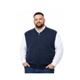 BattalModa Erkek Büyük Beden Lacivert Hattush Cepli Fermuarlı Yelek 5XL-6XL-7XL-8XL