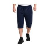 BattalModa Erkek Büyük Beden Lacivert İki İplik Cep Fermuarlı Kapri 3XL-4XL-5XL-6XL-7XL-8XL