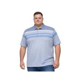 BattalModa Erkek Büyük Beden Melanj Buz Mavi Polo Yaka Kısa Kollu Gradient Tişört 3XL-4XL-5XL-6XL