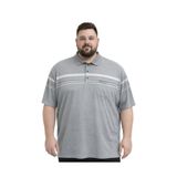 BattalModa Erkek Büyük Beden Melanj Füme Polo Yaka Kısa Kollu Block Tişört 5XL-6XL-7XL-8XL