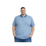 BattalModa Erkek Büyük Beden Melanj Havacı Polo Yaka Çizgili Cepli Kısa Kollu Tişört 3XL-4XL-5XL-6XL