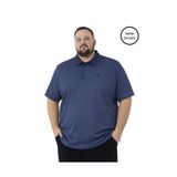 BattalModa Erkek Büyük Beden Melanj İndigo Polo Yaka Kısa Kollu Pike Tişört 3XL-4XL-5XL-6XL-7XL-8XL