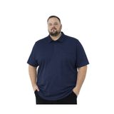 BattalModa Erkek Büyük Beden Melanj Lacivert Polo Yaka Kısa Kollu Pike Tişört 3XL-4XL-5XL-6XL-7XL-8XL