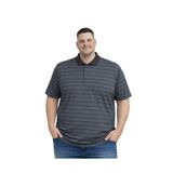 BattalModa Erkek Büyük Beden Melanj Siyah Polo Yaka Çizgili Cepli Kısa Kollu Tişört 3XL-4XL-5XL-6XL