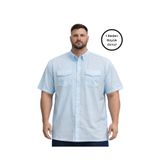 BattalModa Erkek Büyük Beden Mint Çift Cepli Kısa Kollu Gömlek 3XL-4XL-5XL-6XL-7XL-8XL