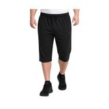 BattalModa Erkek Büyük Beden Siyah İki İplik Cep Fermuarlı Kapri 3XL-4XL-5XL-6XL-7XL-8XL