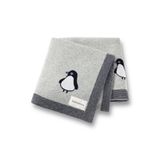 Battani.Co Kız Ve Erkek Bebek Için Triko Örgü Bebek Battaniyesi 85cm X85cm Açık Gri Penguş