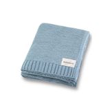 Battani.Co Kız Ve Erkek Bebek Için Triko Örgü Bebek Battaniyesi 85cm X85cm Basics Bebe Mavi