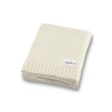 Battani.Co Kız Ve Erkek Bebek Için Triko Örgü Bebek Battaniyesi 85cm X85cm Basics Ekru