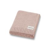 Battani.Co Kız Ve Erkek Bebek Için Triko Örgü Bebek Battaniyesi 85cm X85cm Basics Pudra Pembe