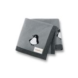 Battani.Co Kız Ve Erkek Bebek Için Triko Örgü Bebek Battaniyesi 85cm X85cm Gri Penguş