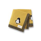 Battani.Co Kız Ve Erkek Bebek Için Triko Örgü Bebek Battaniyesi 85cm X85cm Hardal Penguş