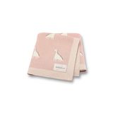 Battani.Co Kız Ve Erkek Bebek Için Triko Örgü Bebek Battaniyesi 85cm X85cm Pembe Dino
