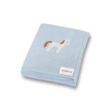 Battani.Co Kız Ve Erkek Bebek Için Triko Örgü Bebek Battaniyesi 85cm X85cm Unicorn Mavi