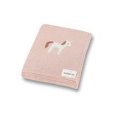 Battani.Co Kız Ve Erkek Bebek Için Triko Örgü Bebek Battaniyesi 85cm X85cm Unicorn Pembe