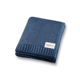 Battani.Co Kız Ve Erkek Bebek Için Triko Örgü Bebek Battaniyesi 90cm X110cm Basics Indigo