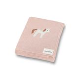 Battani.Co Kız Ve Erkek Bebek Için Triko Örgü Bebek Battaniyesi 90cm X110cm Unicorn Pembe