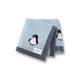 Battani.Co Kız Ve Erkek Bebek Için Triko Örgü Bebek Battaniyesi Bebe Mavi Penguen 90cm X110cm