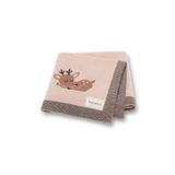 Battani.Co Kız Ve Erkek Bebek Için Triko Örgü Bebek Battaniyesi Pembe Geyik 85cm X85cm