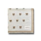 Battani.Co Triko Örgü Bebek Battaniyesi Tedi Ayıcıklı 85x85 Cm Bej