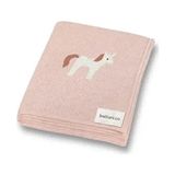 Battani.Co Triko Örgü Bebek Battaniyesi Unicorn Desenli Pembe 85CM X 85CM Kız ve Erkek Bebekler İçin Akrilik - 85 x 85 cm