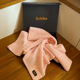 Battaniye (Açık Pembe) | %100 el örgüsü yün bebek battaniyesi