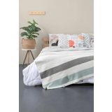 Battaniye Ponponlu Özel Çantalı 200x220 cm Pamme Gri