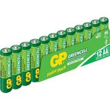 Batteries 15G Greencell R6P/1215/AA Kalem Pil, 1.5 Volt, 12'li Paket, Yeşil/sarı/beyaz