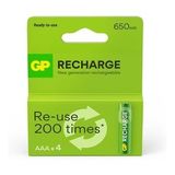 Batteries ReCharge 650 AAA İnce Kalem Ni-MH Şarjlı Pil, 1.2 Volt, 4’lü Kart EKONOMİK SERİ
