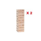BATTON 2 Adet Jenga Ahşap Denge Oyunu 54 Parça Kayın Ağacı 1. Kalite Pürüzsüz