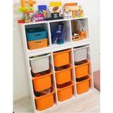 Batu 1 MDF Modern Tasarımlı Renkli Oyuncak Dolabı 100 cm Genişlik 122 cm Yükseklik 43 cm Derinlik