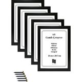 Batu Art Home 5 Adet A4 Çerçeve Korumalı Kırılmaz Pleksi Camlı Belge Diploma Resim Fotoğraf Asılabilir Siyah Renk 21 x 29.7 cm - 21x29,7