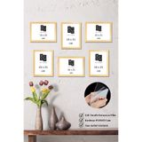 Batu Art Home 6 Adet Resim Fotoğraf Çerçeve Seti Naturel Renk Pleksi Camlı Yatay-Dikey Duvara Asılabilir 15x21cm
