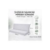 batu tekstil 165x50 cm Bahçe Salıncağı Yedek Minder Süngeri 22 Dens Gri (2 Parça) – Oturma + Sırt